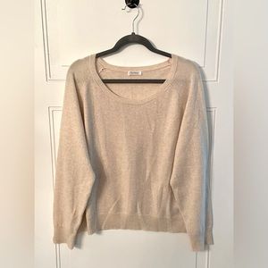 Lilysilk Scoopneck Tan Cashmere Sweater Sz L
